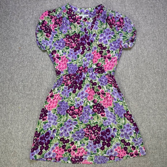 Amanda Uprichard Dresses & Skirts - Amanda Uprichard Silk Floral Puff Sleeve Mini Dress S Multicolor NWOT Boho